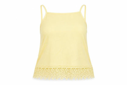 Womens UK Size 12 New Look Yellow Basic Tank