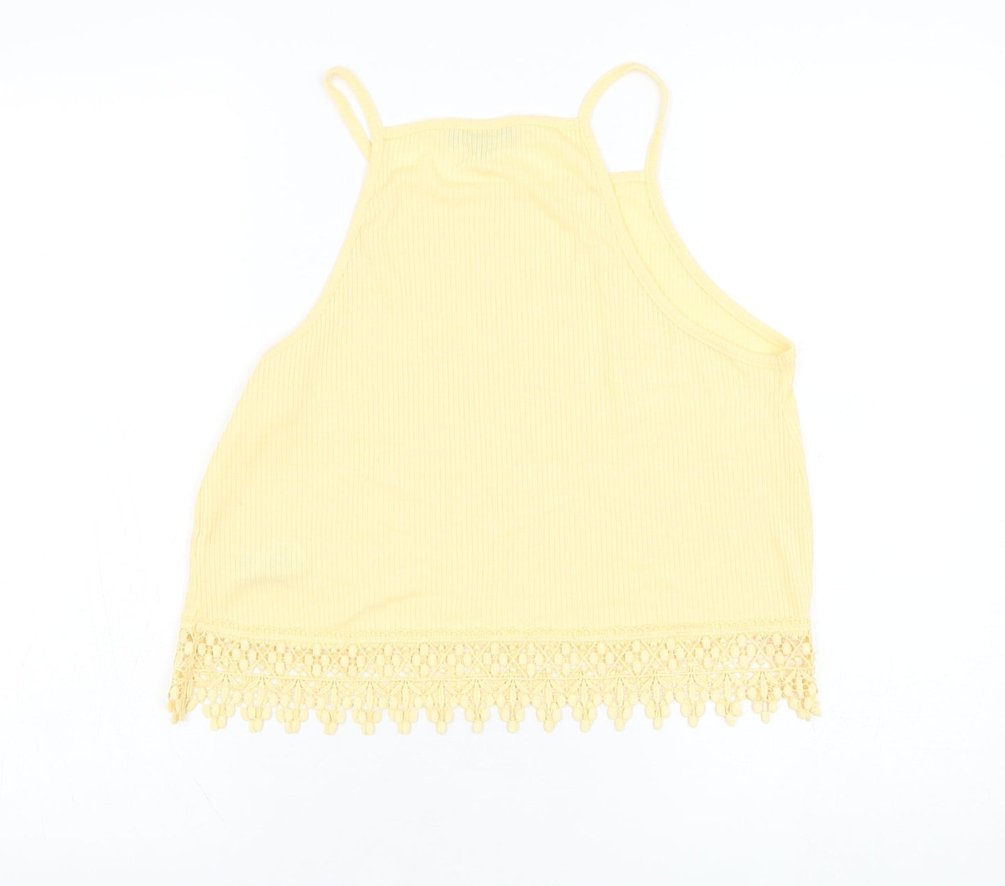 Womens UK Size 12 New Look Yellow Basic Tank