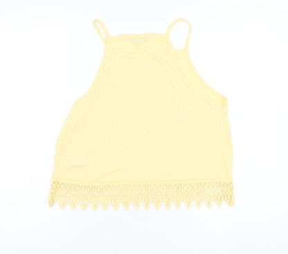 Womens UK Size 12 New Look Yellow Basic Tank
