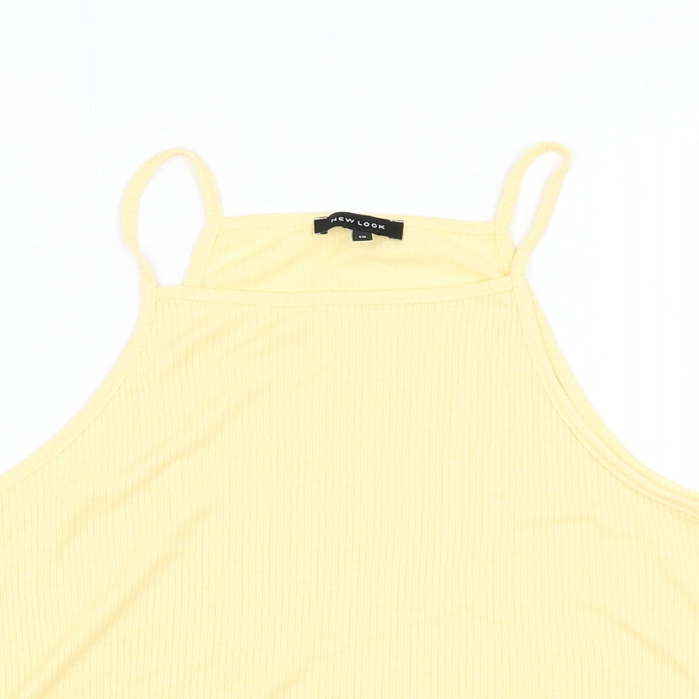 Womens UK Size 12 New Look Yellow Basic Tank