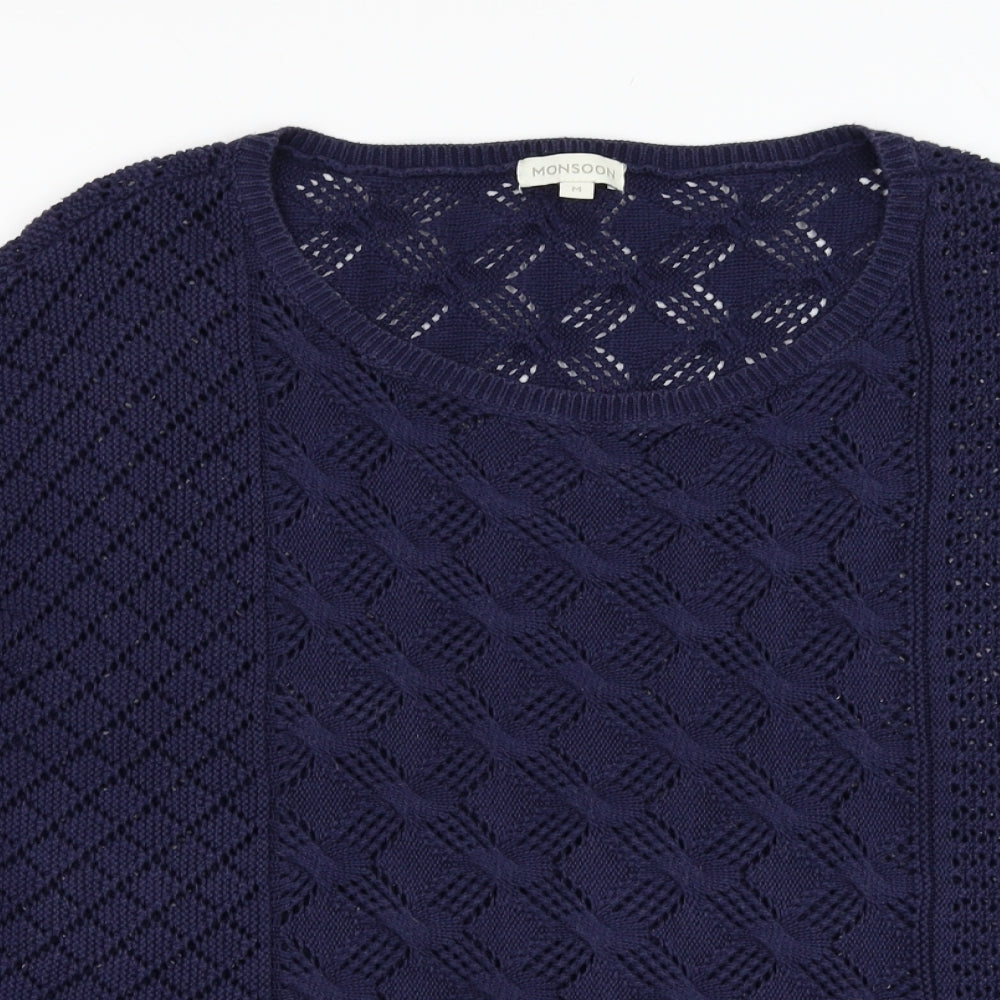 Womens UK Size M Monsoon Blue Pullover Jumper