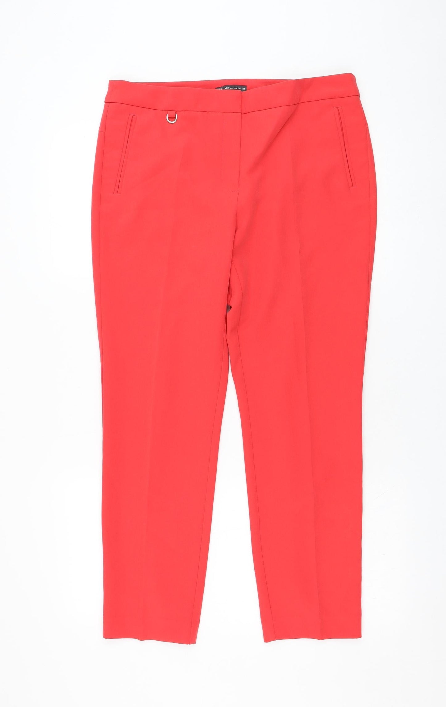 Adrianna Papell Womens Red  Polyester Trousers  Size 10 L26 in Regular Zip