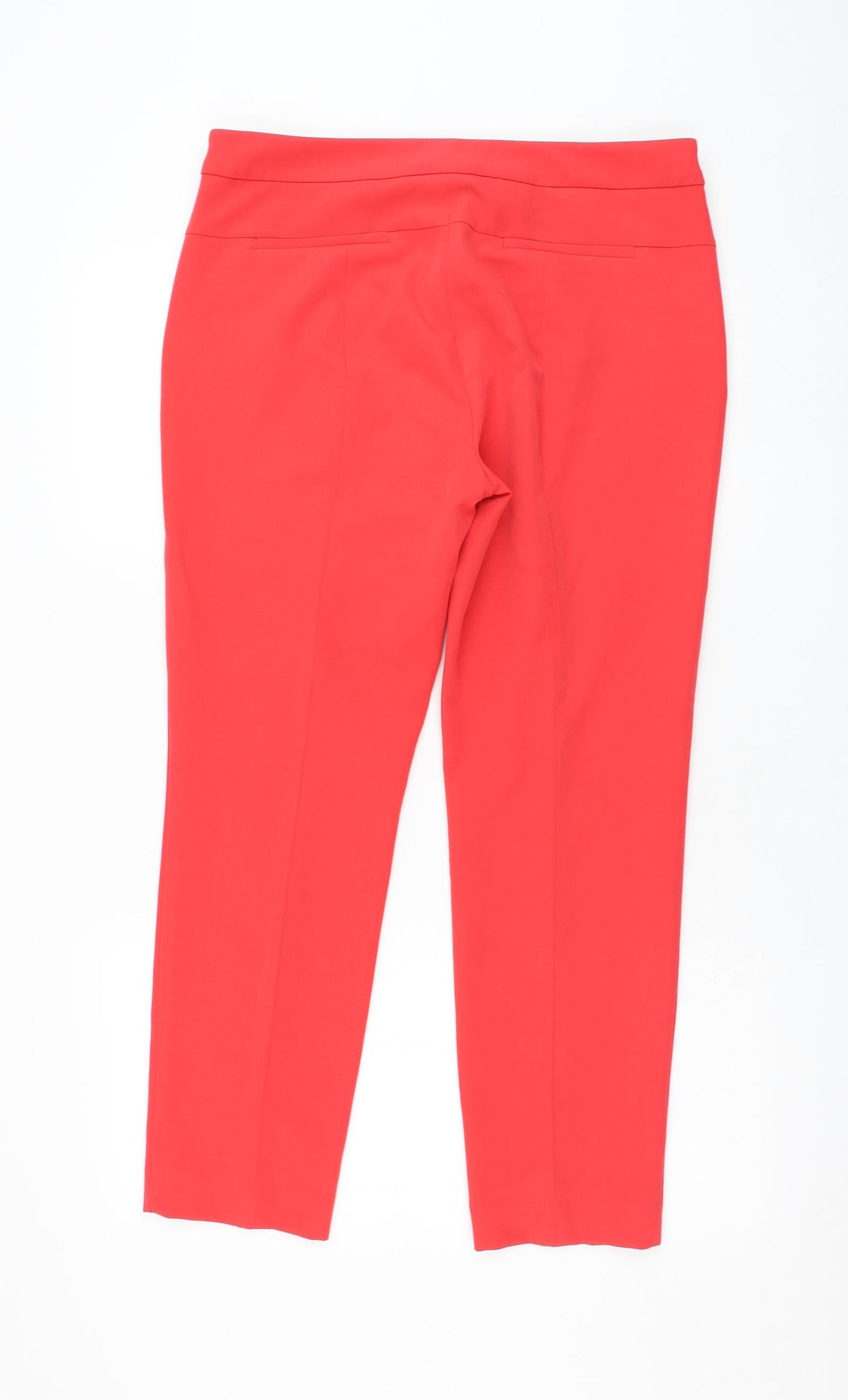 Adrianna Papell Womens Red  Polyester Trousers  Size 10 L26 in Regular Zip