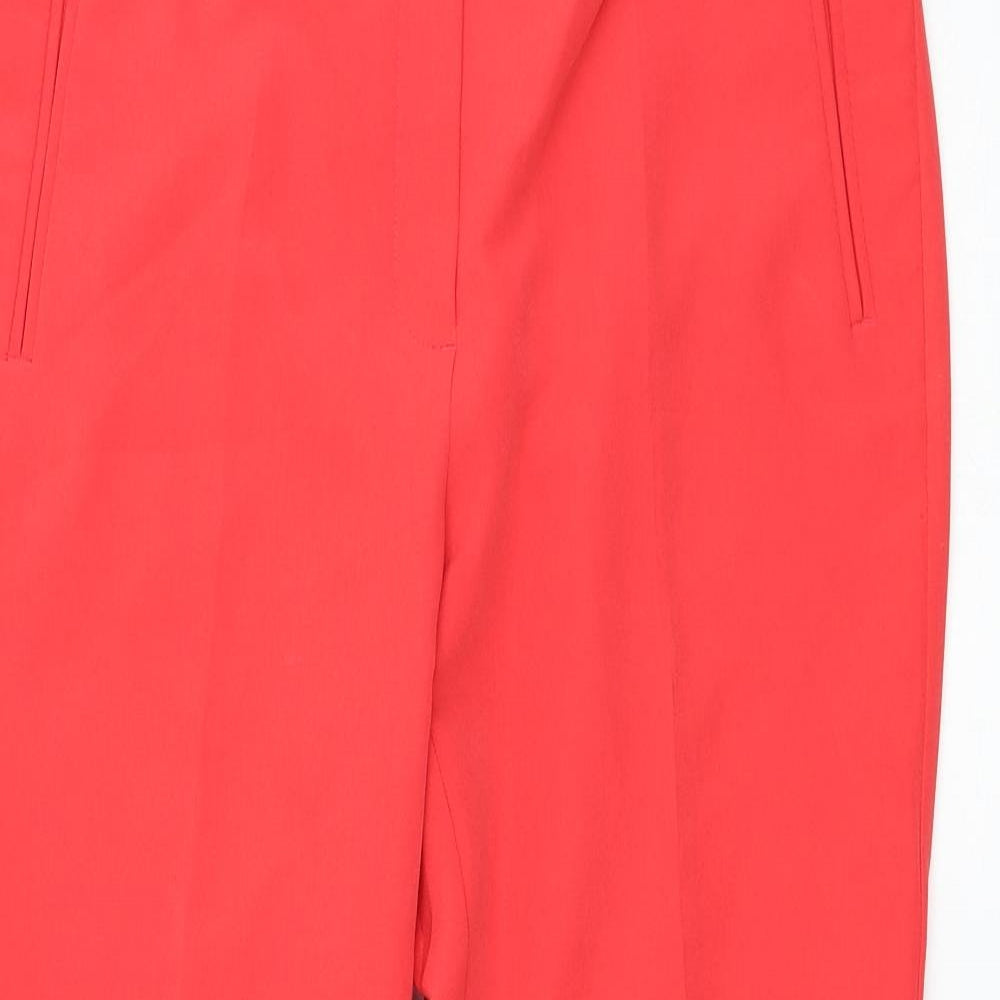 Adrianna Papell Womens Red  Polyester Trousers  Size 10 L26 in Regular Zip