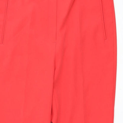 Adrianna Papell Womens Red  Polyester Trousers  Size 10 L26 in Regular Zip