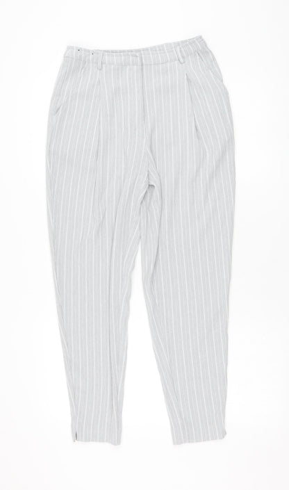 Womens UK Size 8 New Look Regular Fit Carrot Grey Trousers
