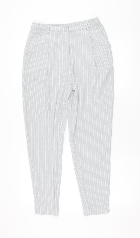 Womens UK Size 8 New Look Regular Fit Carrot Grey Trousers