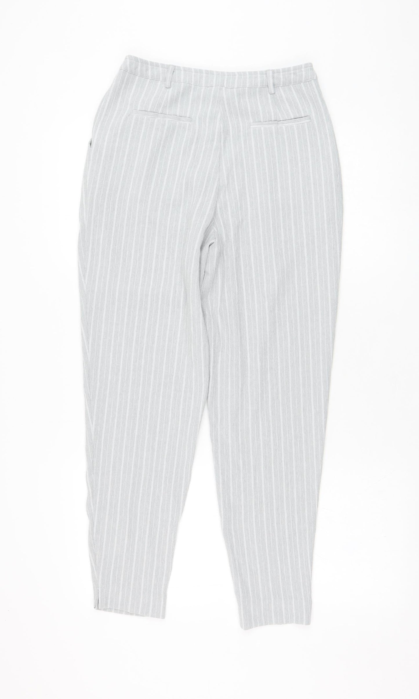 Womens UK Size 8 New Look Regular Fit Carrot Grey Trousers
