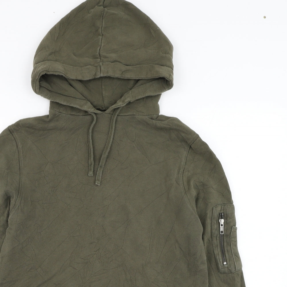 Mens UK Size XS River Island Green Pullover Hoodie