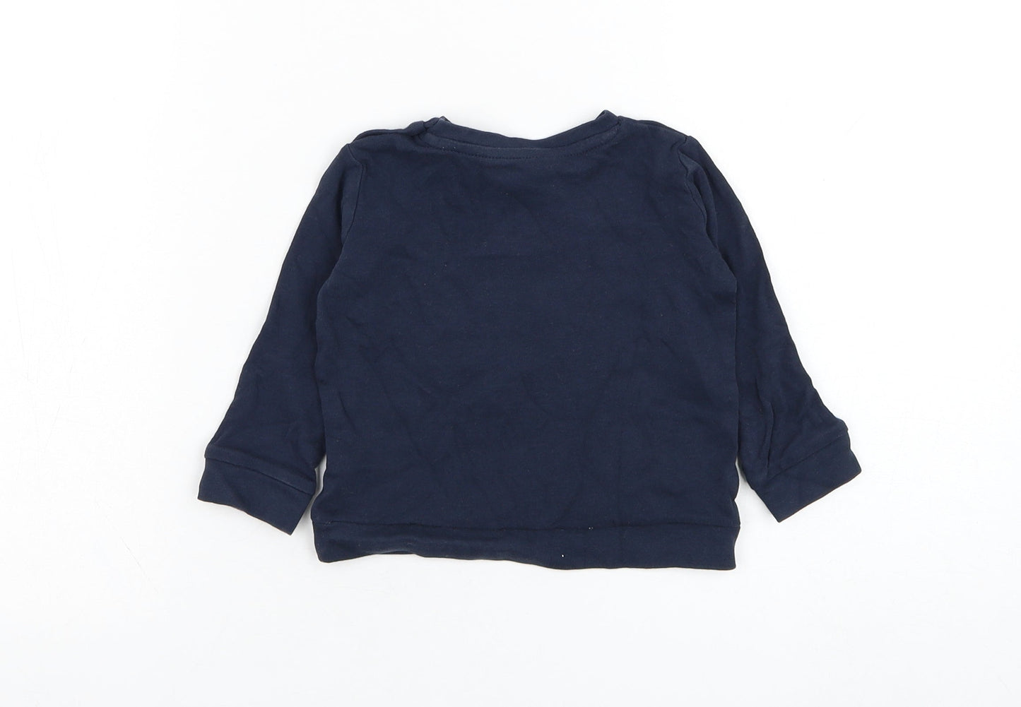 Pep&co Boys Blue  Cotton Basic T-Shirt Size 12-18 Months Round Neck Pullover - Slogan