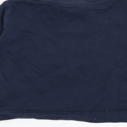 Pep&co Boys Blue  Cotton Basic T-Shirt Size 12-18 Months Round Neck Pullover - Slogan