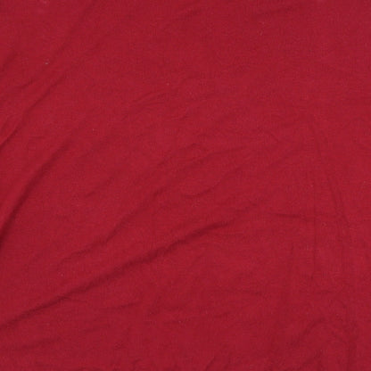 Zara Mens Red Round Neck  Polyester Pullover Jumper Size M