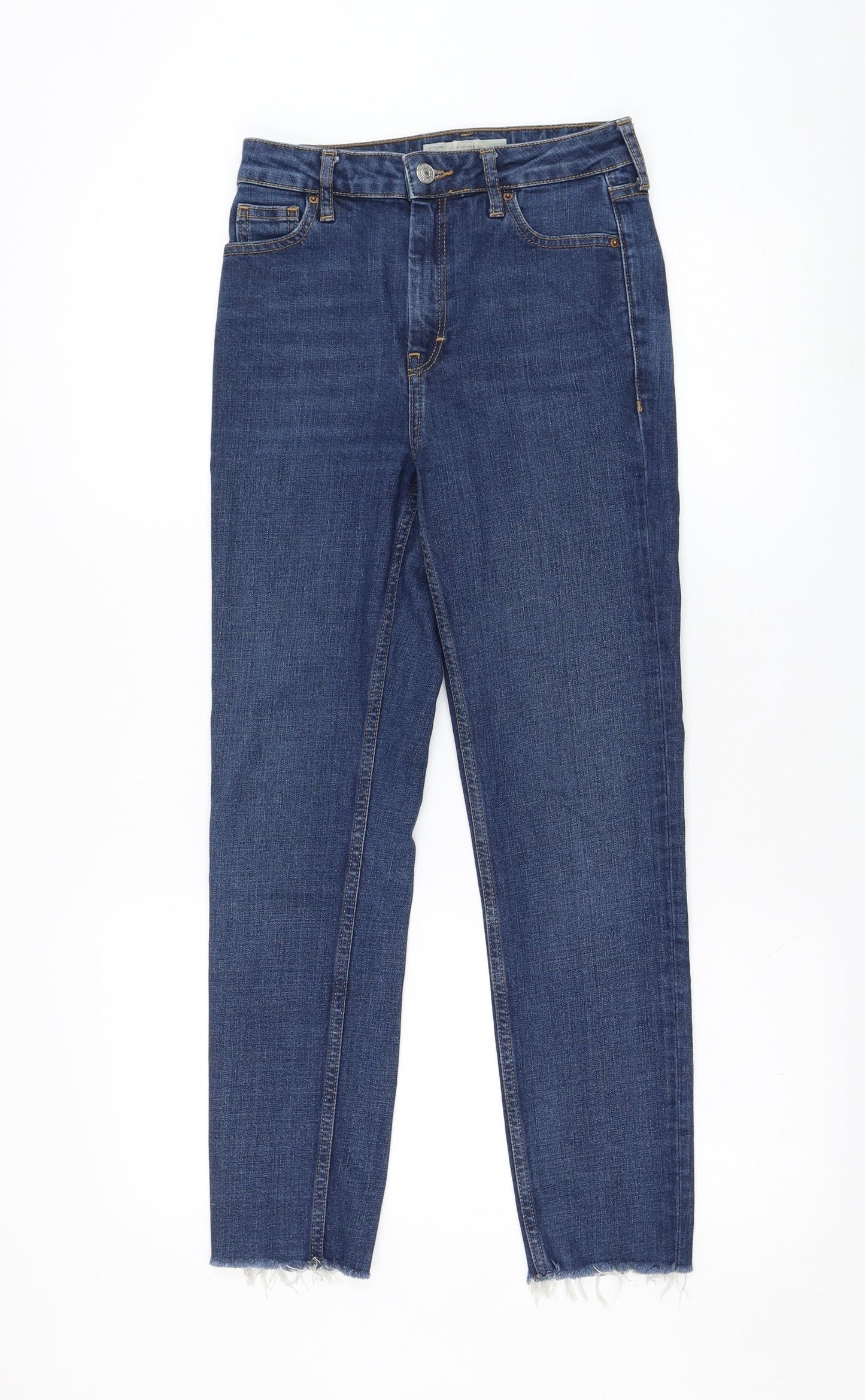 Topshop Womens Blue  Cotton Skinny Jeans Size 25 in L32 in Regular Zip