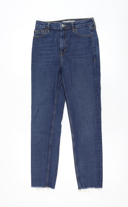 Topshop Womens Blue  Cotton Skinny Jeans Size 25 in L32 in Regular Zip