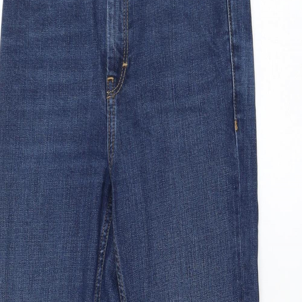 Topshop Womens Blue  Cotton Skinny Jeans Size 25 in L32 in Regular Zip