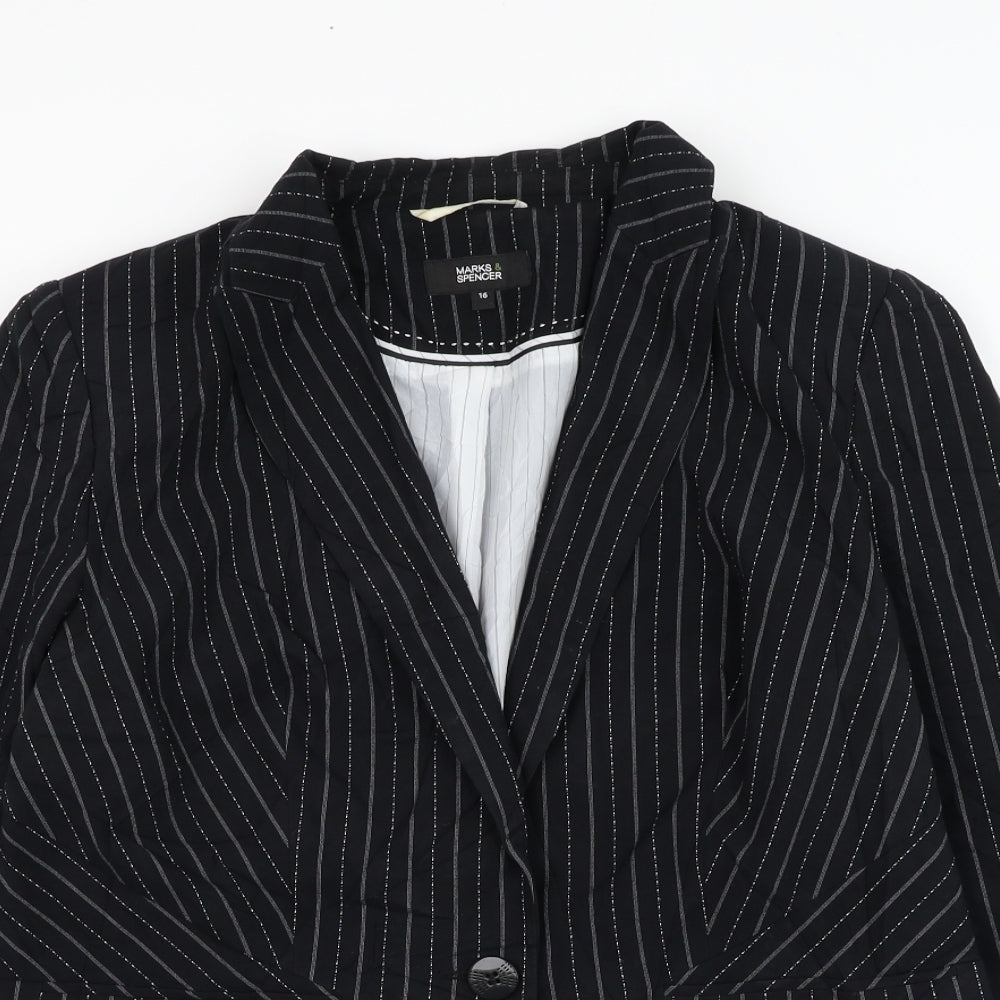 Womens UK Size 16 Marks and Spencer Black Jacket