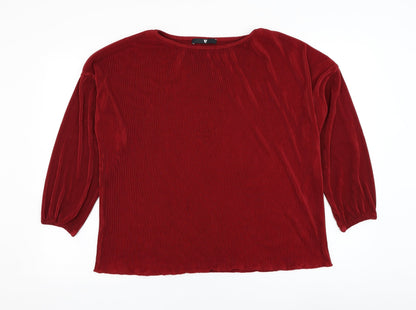 Womens UK Size 16 Very Red Basic Blouse