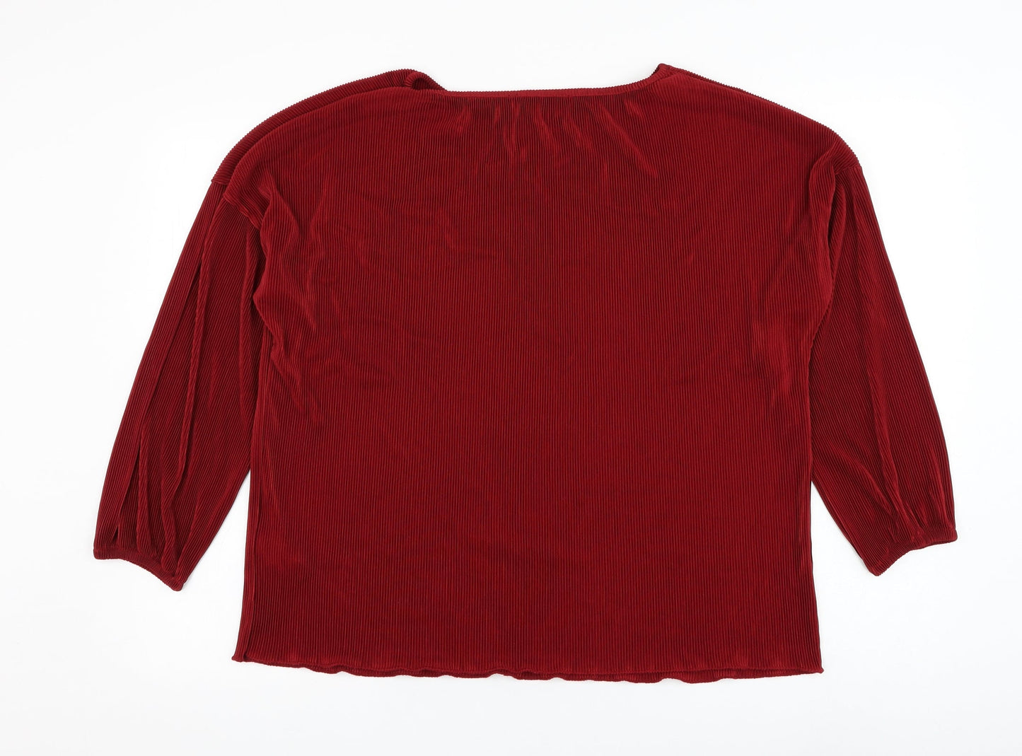 Womens UK Size 16 Very Red Basic Blouse