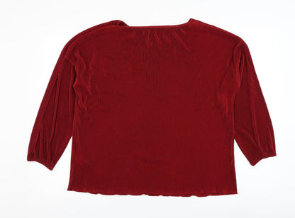 Womens UK Size 16 Very Red Basic Blouse