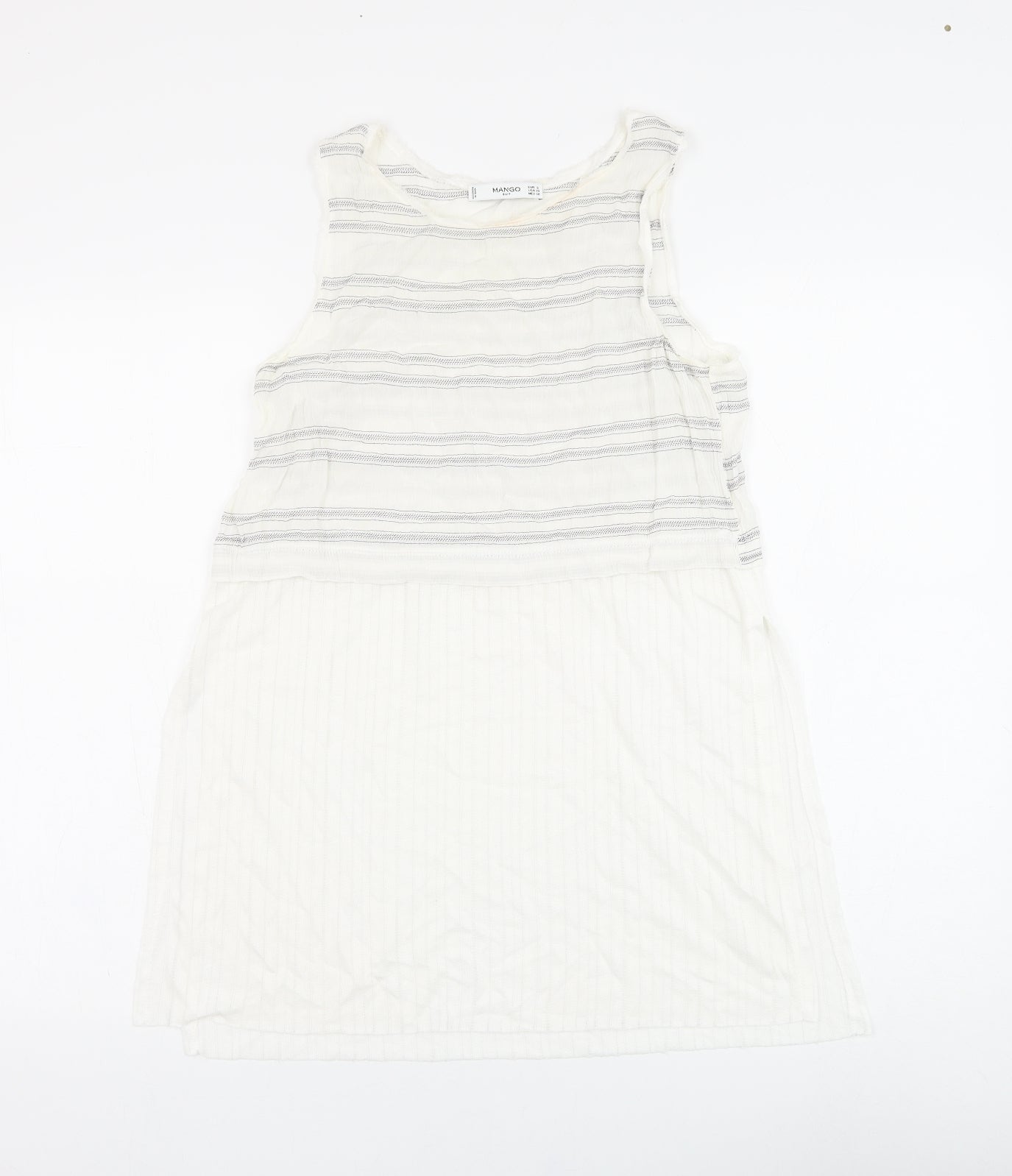 Womens UK Size S Mango White Basic Blouse