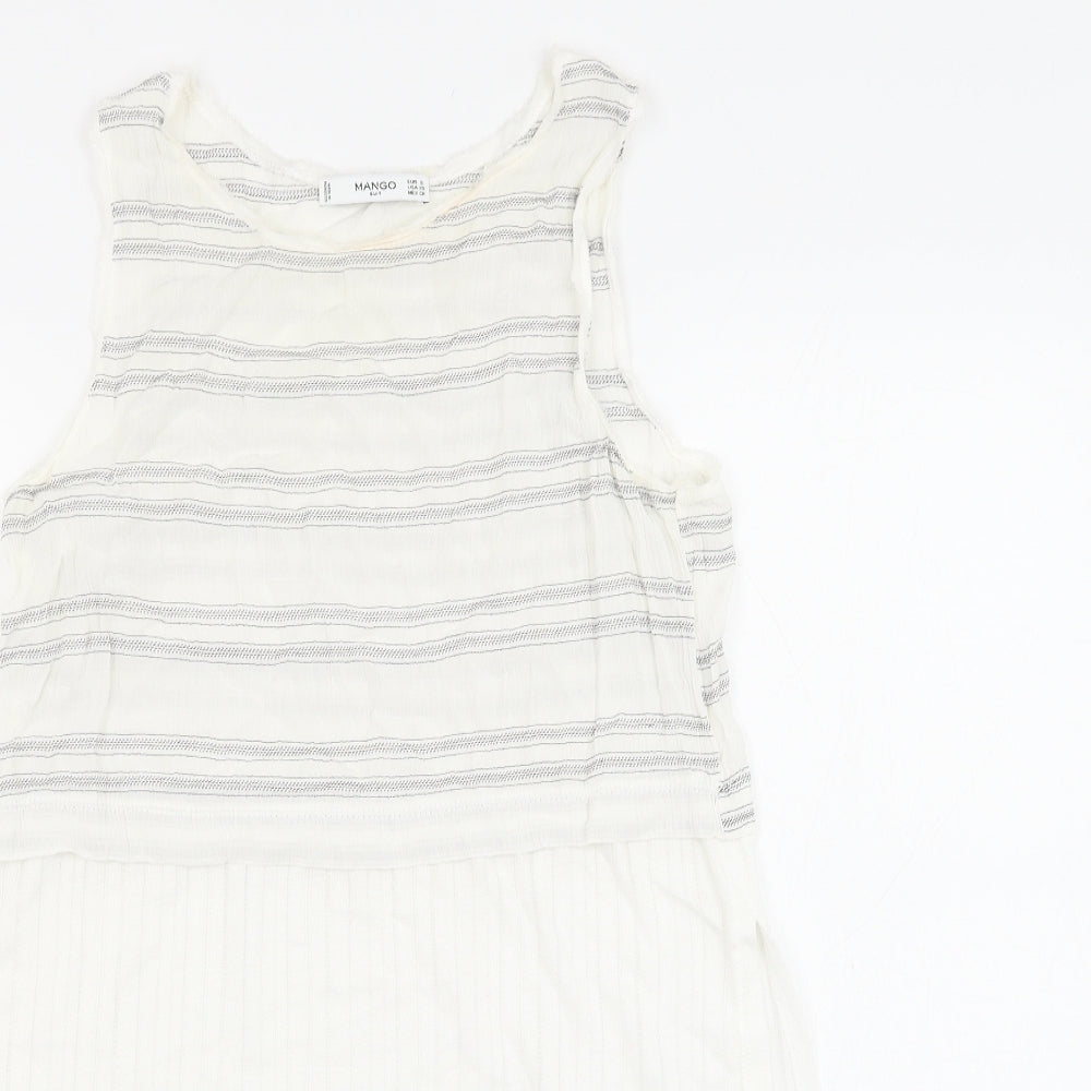 Womens UK Size S Mango White Basic Blouse