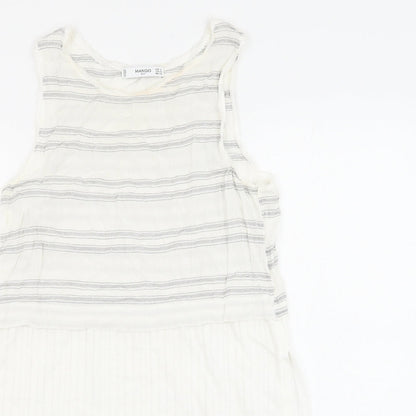Womens UK Size S Mango White Basic Blouse