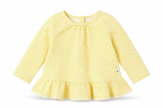 NEXT Girls Yellow Geometric Cotton Skater Dress  Size 3-6 Months  Round Neck