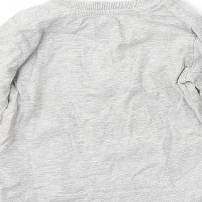 NEXT Boys Grey  Cotton Basic T-Shirt Size 9-12 Months Round Neck