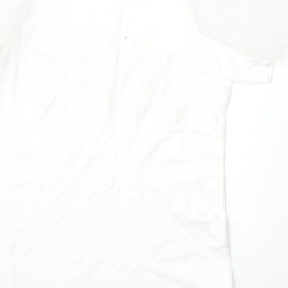 Quiz Womens White  Cotton Basic T-Shirt Size 6 Round Neck