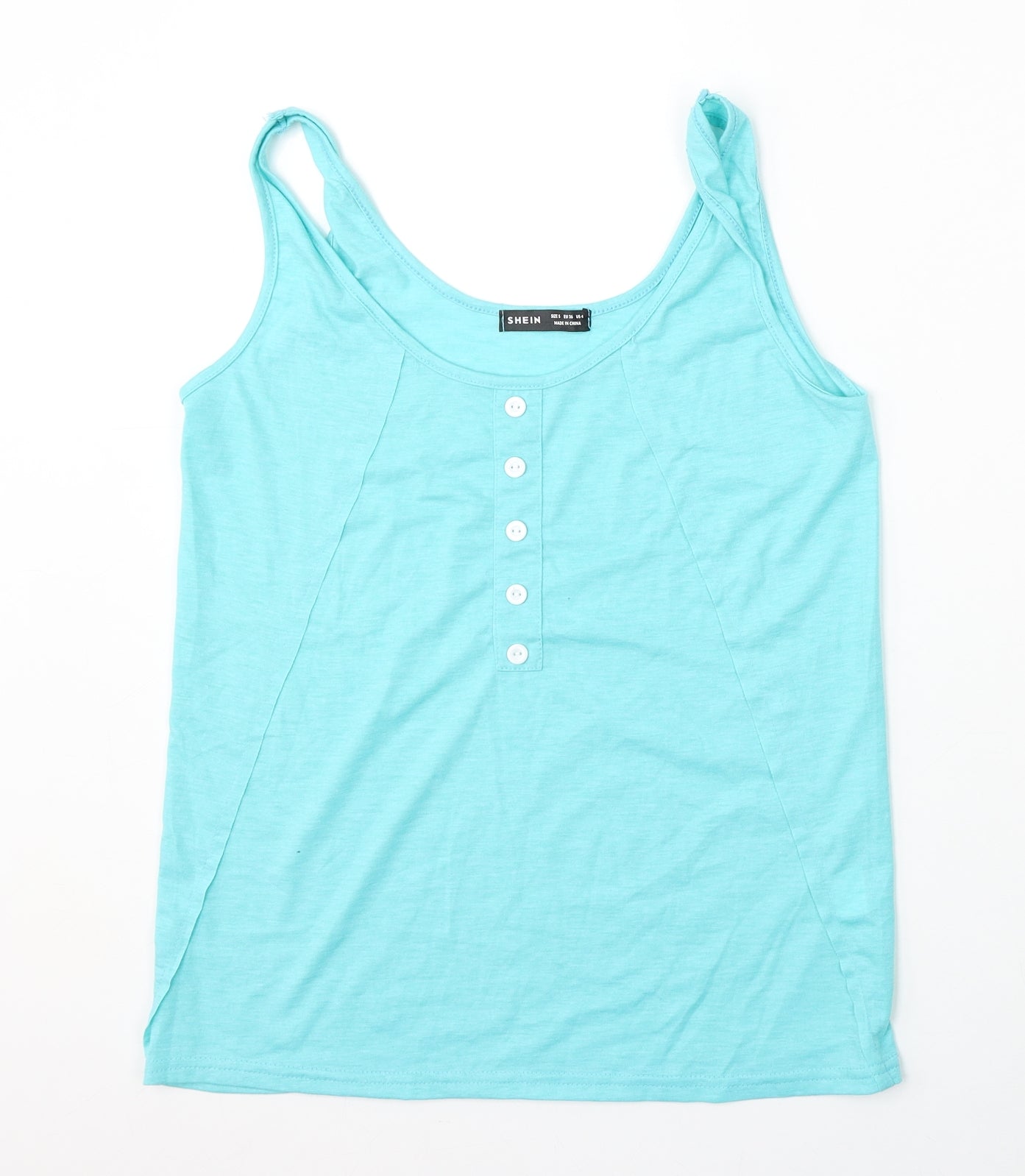 SheIn Womens Blue  Polyester Basic Tank Size S Round Neck