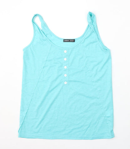 SheIn Womens Blue  Polyester Basic Tank Size S Round Neck