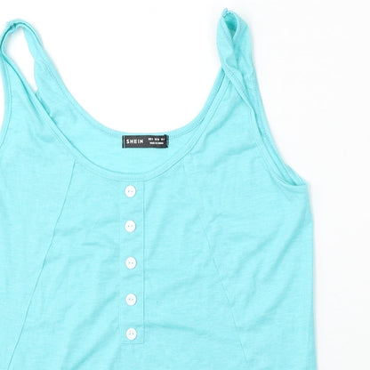 SheIn Womens Blue  Polyester Basic Tank Size S Round Neck