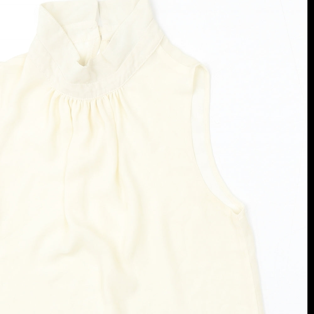 Womens UK Size 10 New Look Beige Basic Tank