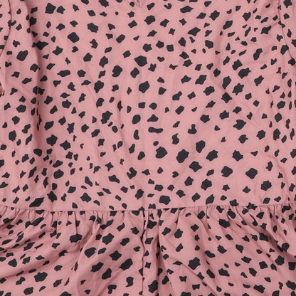 SheIn Womens Pink Geometric Polyester Basic Blouse Size M Round Neck