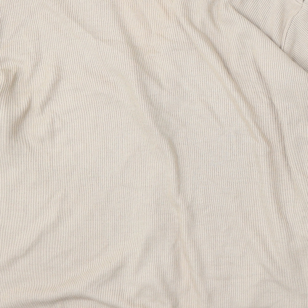 In Stitches Womens Beige V-Neck  Acrylic Cardigan Jumper Size M