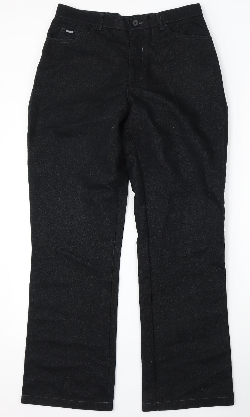 Cedar Wood State Womens Black  Cotton Straight Jeans Size 32 L31 in Regular Button