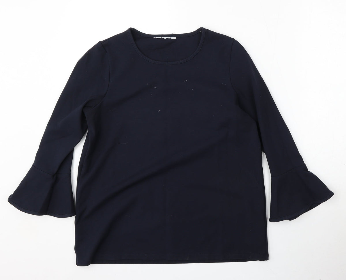 Preworn Womens Blue  Rayon Pullover Sweatshirt Size M