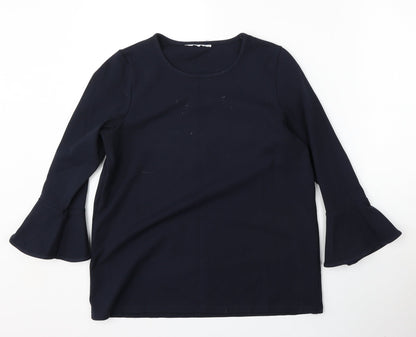 Preworn Womens Blue  Rayon Pullover Sweatshirt Size M