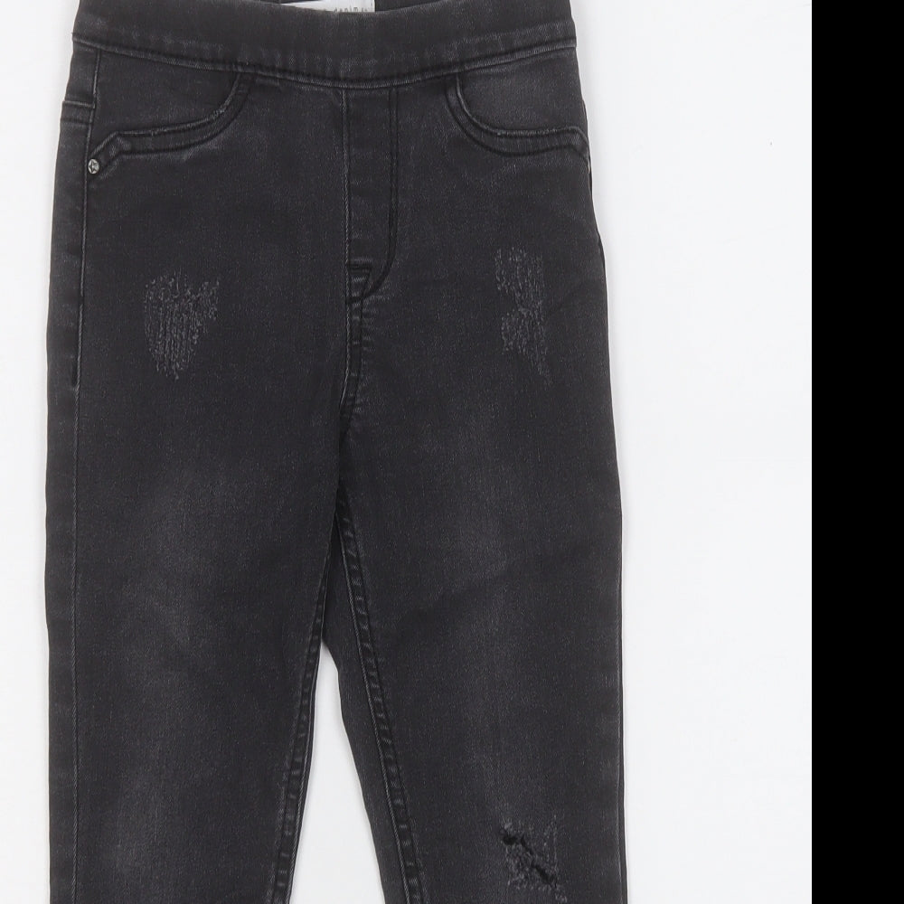 Denim & Co. Girls Grey  Cotton Jegging Jeans Size 6-7 Years  Regular