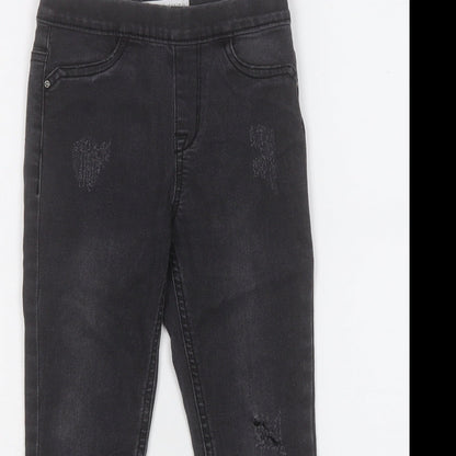 Denim & Co. Girls Grey  Cotton Jegging Jeans Size 6-7 Years  Regular