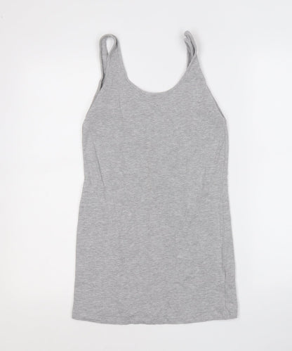 Papaya Womens Grey  Cotton Basic Tank Size 12 Round Neck