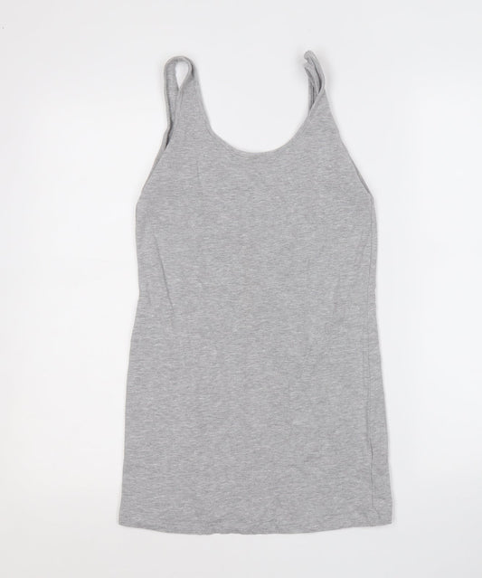 Papaya Womens Grey  Cotton Basic Tank Size 12 Round Neck