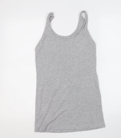 Papaya Womens Grey  Cotton Basic Tank Size 12 Round Neck