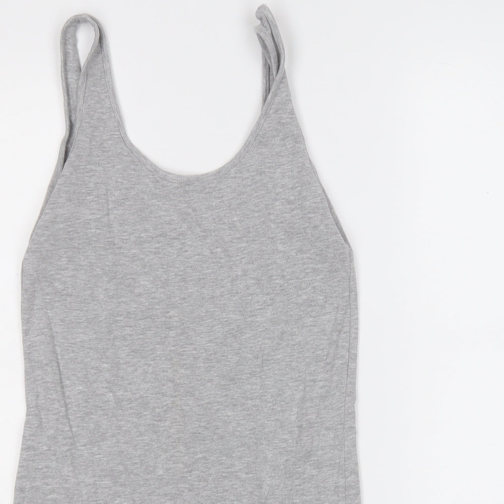 Papaya Womens Grey  Cotton Basic Tank Size 12 Round Neck
