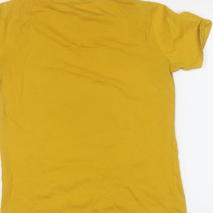 Womens UK Size 8 New Look Yellow Basic T-Shirt