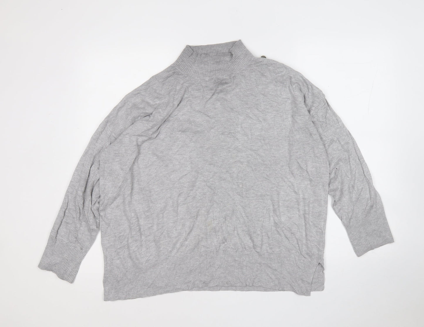 F&F Womens Grey Round Neck  Viscose Pullover Jumper Size 18