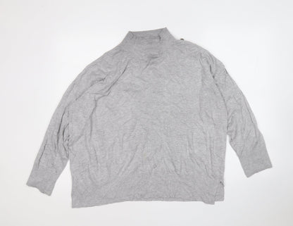 F&F Womens Grey Round Neck  Viscose Pullover Jumper Size 18