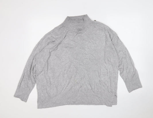 F&F Womens Grey Round Neck  Viscose Pullover Jumper Size 18