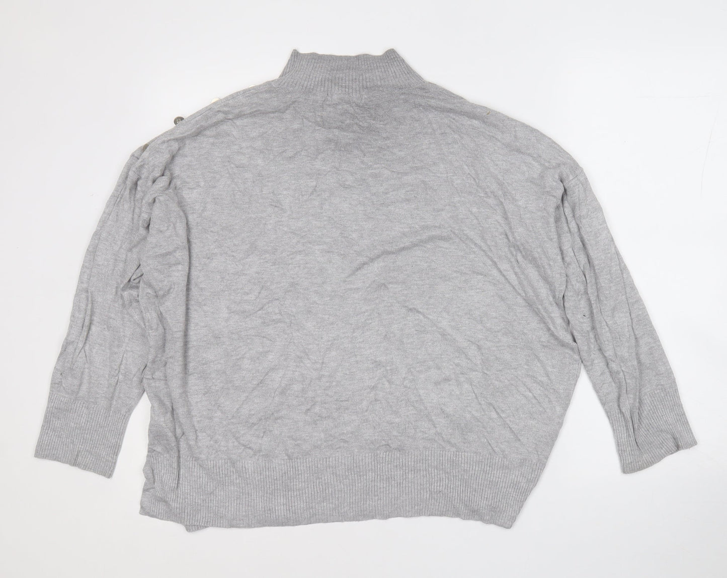 F&F Womens Grey Round Neck  Viscose Pullover Jumper Size 18