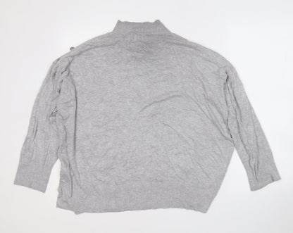 F&F Womens Grey Round Neck  Viscose Pullover Jumper Size 18